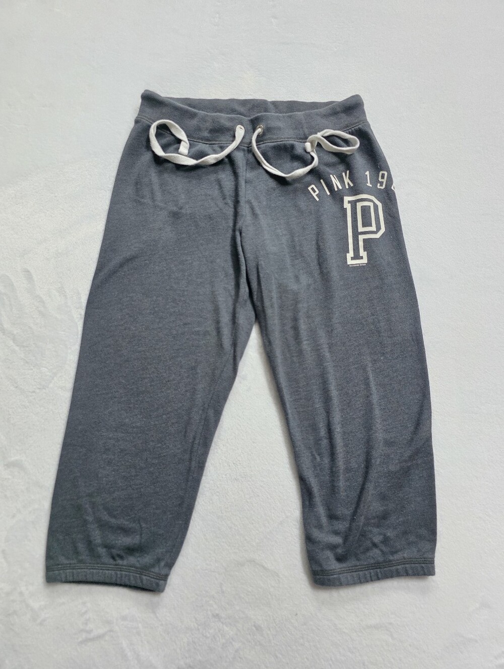 Vintage PINK 1986 Sweatpants Small Gray Cropped Victoria's Secret